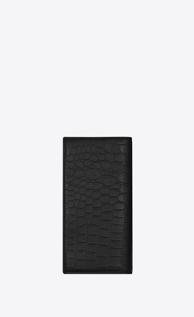 id continental wallet in crocodile embossed leather